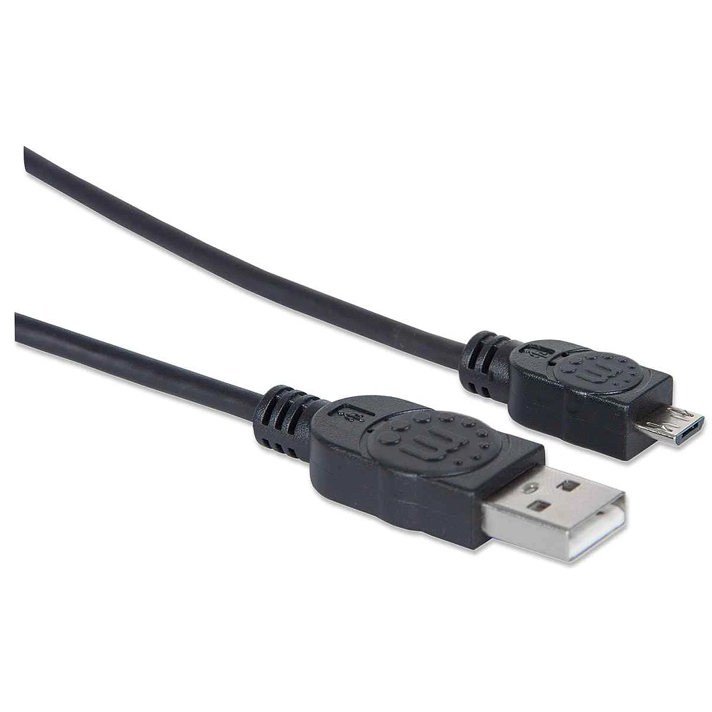 Cable de Datos Micro USB - USB (M-M), Longitud 1.0 Metros, MANHATTAN 307161