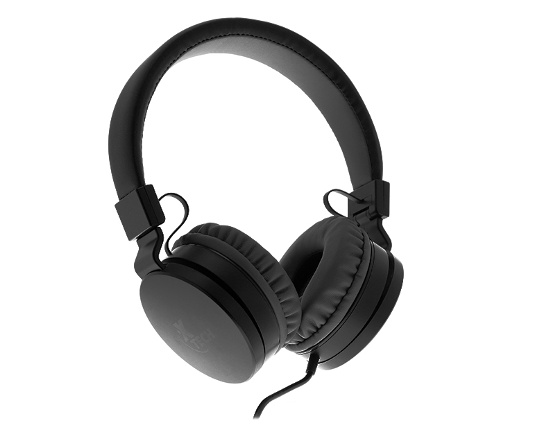 Audífonos Con Micrófono Plegables, Alámbricos (3.5 mm), Cable 1.2 Metros, Color Negro, XTECH XTH-340