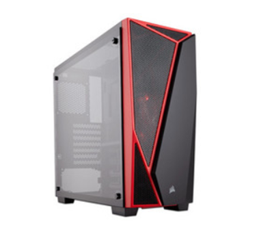 Gabinete Carbide SPEC-04 con Ventana, Midi-Tower, ATX/Micro-ATX/Mini-ITX, USB 3.0, sin Fuente, Negro/Rojo, CORSAIR CC-9011117-WW