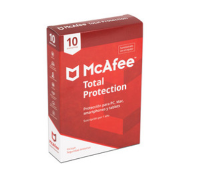 Antivirus Total Protection 2019, 10 Dispositivos, 1 Año, MCAFEE MTP00LNRXRD