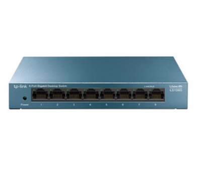 Switch de Escritorio Gigabit de 8 Puertos 10/100/1000 Mbps, Carcasa Metálica, No Administrable, Plug and Play, TP-LINK LS108G