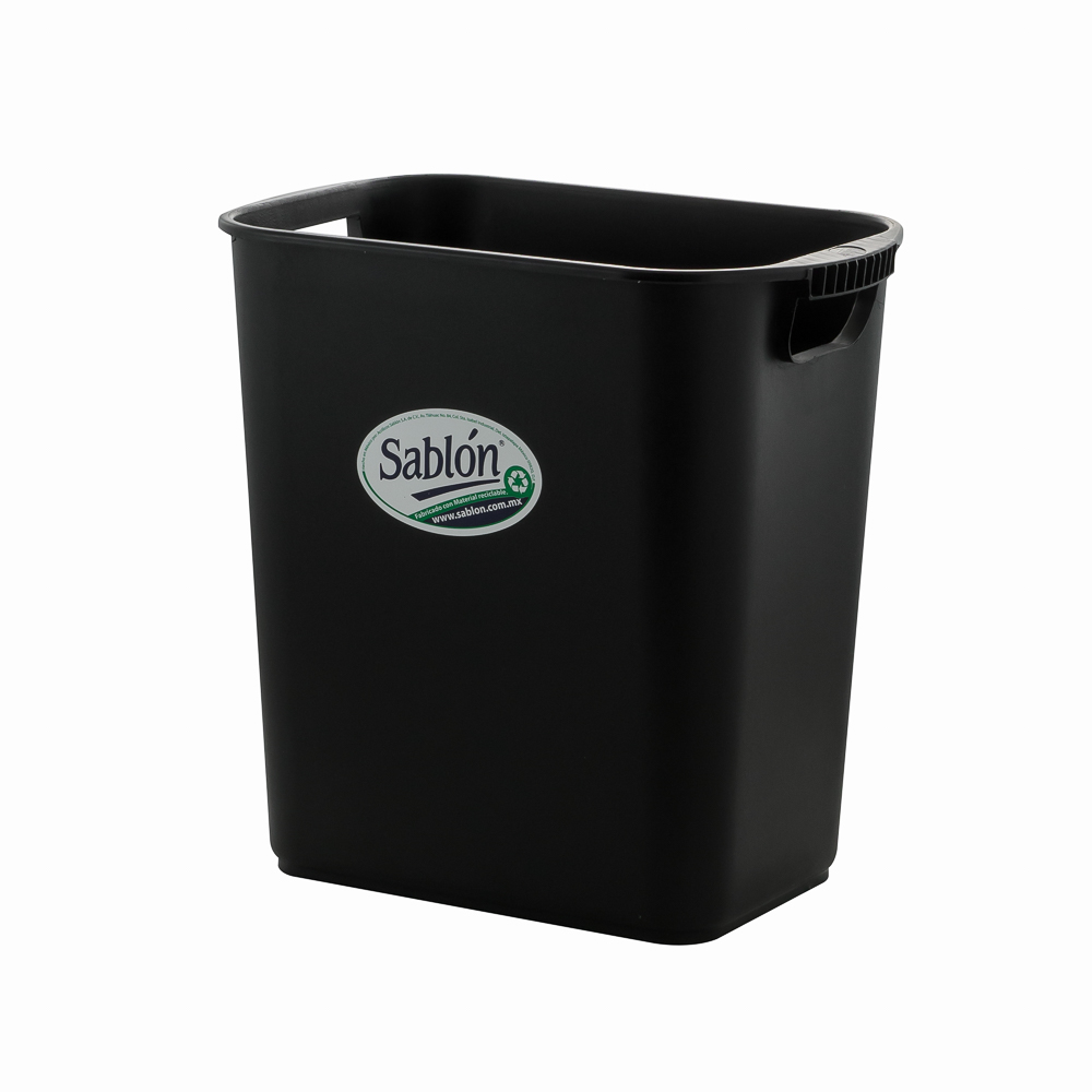 Cesto (Bote) de Basura, Jumbo, Capacidad 26 Litros, Color Negro, SABLON 8025NE