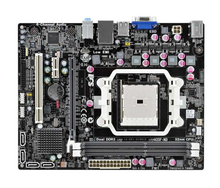 Tarjeta Madre ECS A55F-M3 V.A 2xDDR3 3xP-cie 2.0 SATA 3 Socket FM1