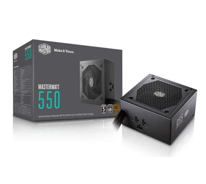 Fuente de Poder Certificada MASTERWATT 550, 550W, ATX, 80 Plus Bronze, Semi Modular, COOLER MASTER MPX-5501-AMAAB-U1