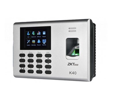 Control de Acceso y Asistencia Simple / 1000 Huellas / TCPIP / Descarga de USB en Hoja de Cálculo / 2 Horas de Respaldo,  ZKTECO K40