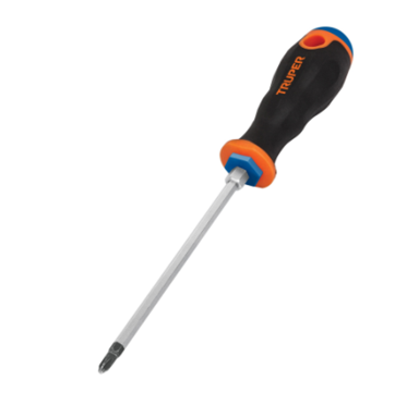 Desarmador Punta Phillips # 2, Mango Comfort Grip, 8", TRUPER DP-1/4X8B