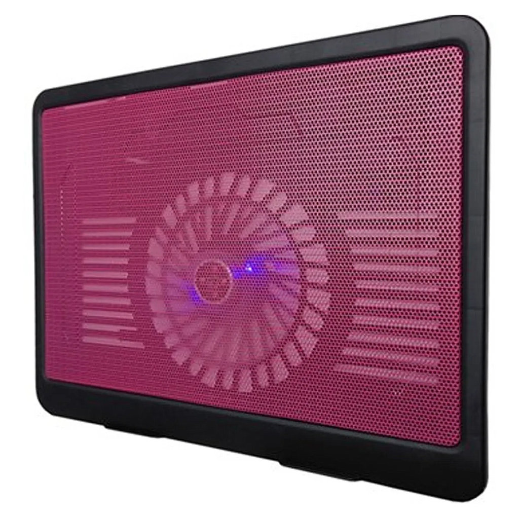 Cooling Stand (Base de Enfriamiento) Para Laptop, 1 Ventilador, Color Negro / Rojo, Soporta Hasta 15", BROBOTIX 044695R