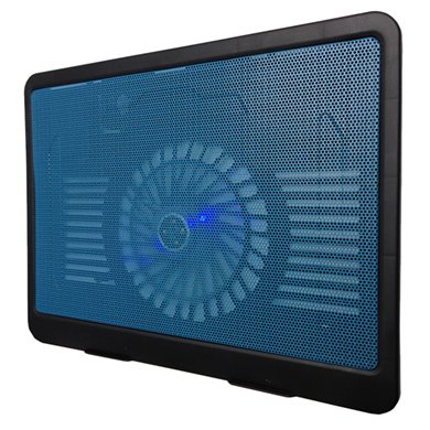 Cooling Stand (Base de Enfriamiento) Para Laptop, 1 Ventilador, Color Negro / Azul, Soporta Hasta 15", BROBOTIX 044695A