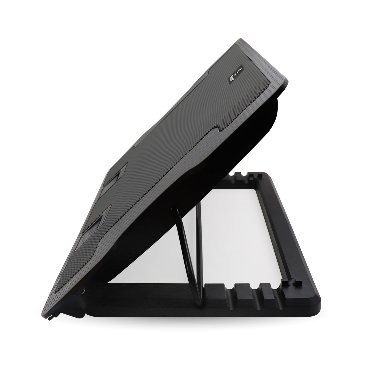 Cooling Stand (Base de Enfriamiento) Para Laptop, 1 Ventilador, Hub USB, Color Negro, Soporta Hasta 15.6", Ajustable, BROBOTIX 917140