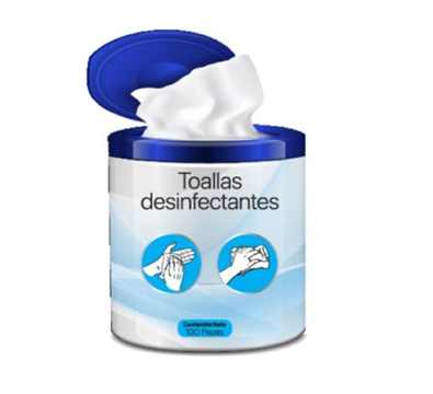 Toallas Húmedas Desinfectantes, Paquete C/100 Piezas, PROLICOM 367714