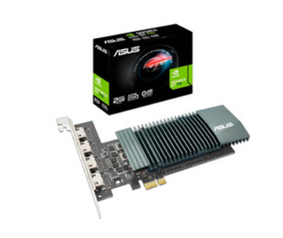 Tarjeta de Video GeForce GT710-4HSL-2GD5, 2GB GDDR5, PCI Express, HDMI x4, ASUS 90YV0E60-M0AA00