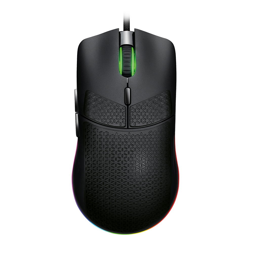 Ratón (Mouse) Gamer, Alámbirco (USB), Gamer Factor, Hasta 12,400 DPI, 7 Botones, Iluminación RGB, Color Negro, VORAGO MOG501