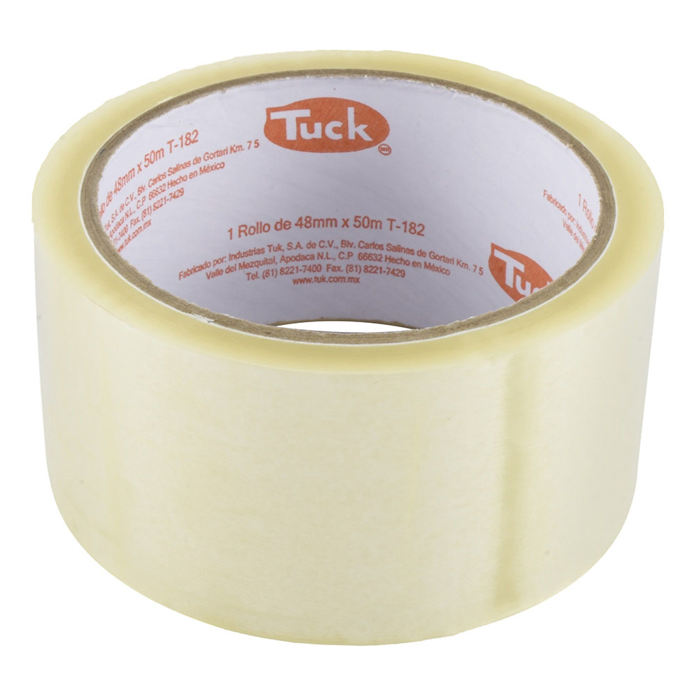 Cinta de Empaque TUK, Color Transparente, 48 mm x 150 Metros (1 Pieza), TUK 182T-48X150