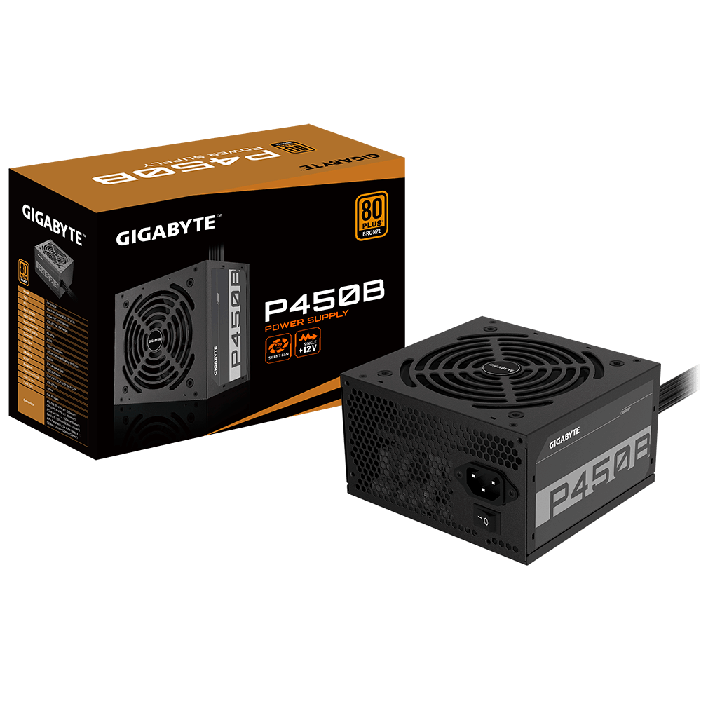 Fuente de Poder Certificada P450B, 450W, ATX, 80 Plus Bronze, GIGABYTE GP-P450B
