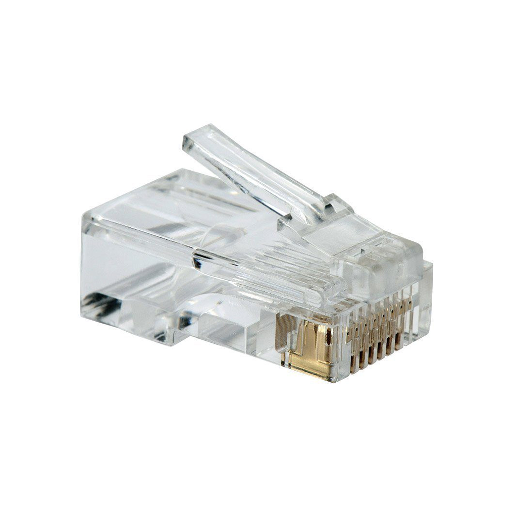 Bolsa C/ 100 Conectores RJ45, P/ Cable Cat 5E, Transparente, GIGATECH PLR45C5-100
