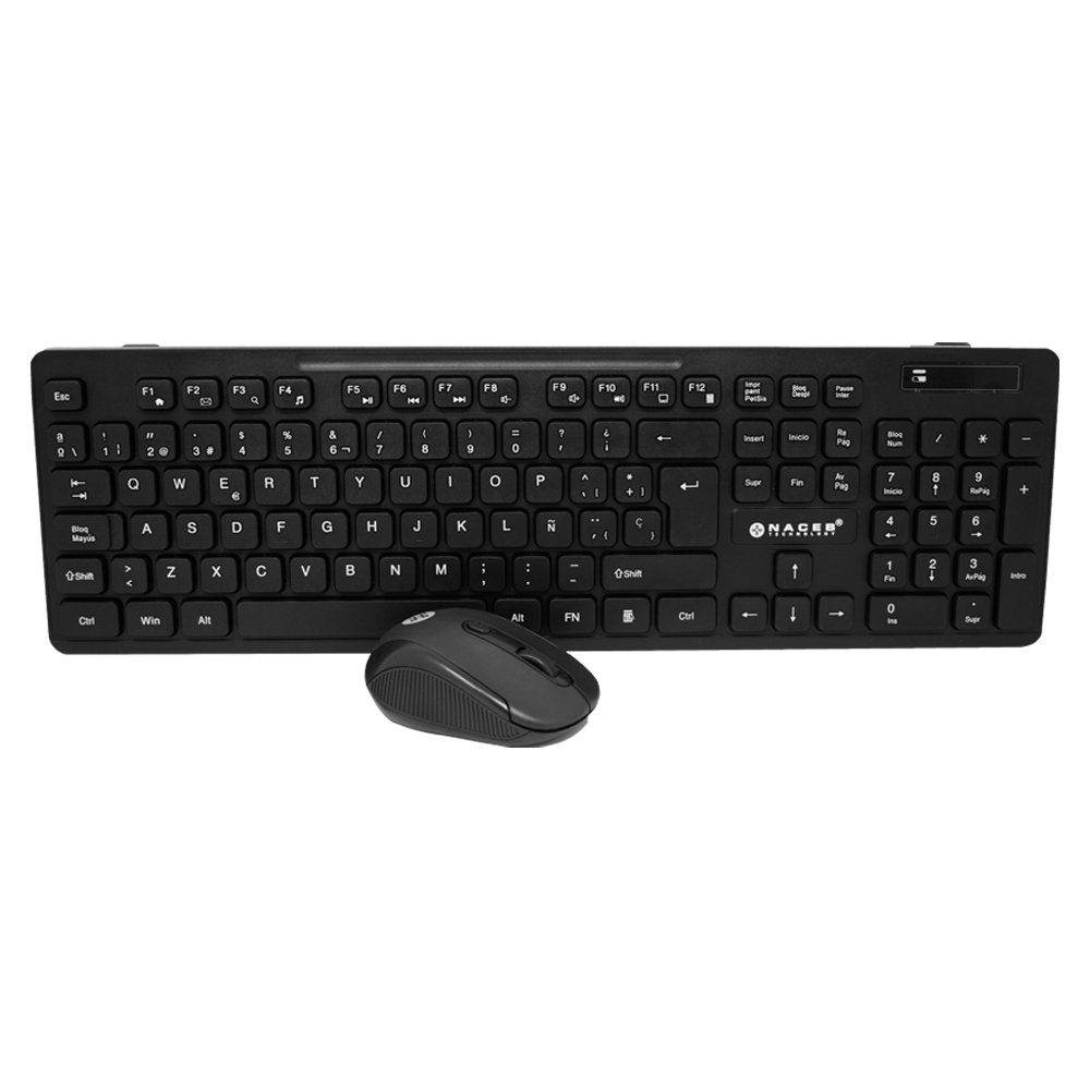 Teclado y Ratón (Mouse), Español, 104 Teclas / 4 Botones, Inalámbricos (USB), NACEB NA-0123