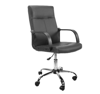 Silla de Oficina, Negra, Giratoria, Base de Metal, CHASER CH-CLIO