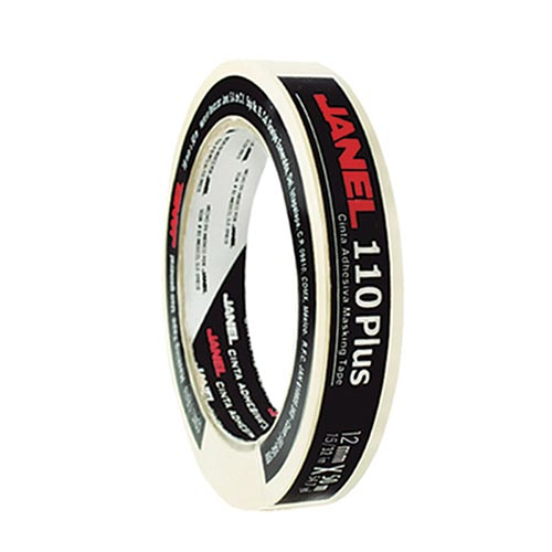 Cinta Adhesiva Masking Tape, Modelo 110, 12 mm x 50 Metros, Blanco, JANEL 1101250100