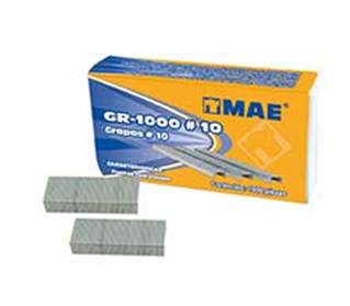 Grapa Estándar No 10, Punta Cincelada, Caja C/ 1000 Grapas, MAE GR-1000 #10