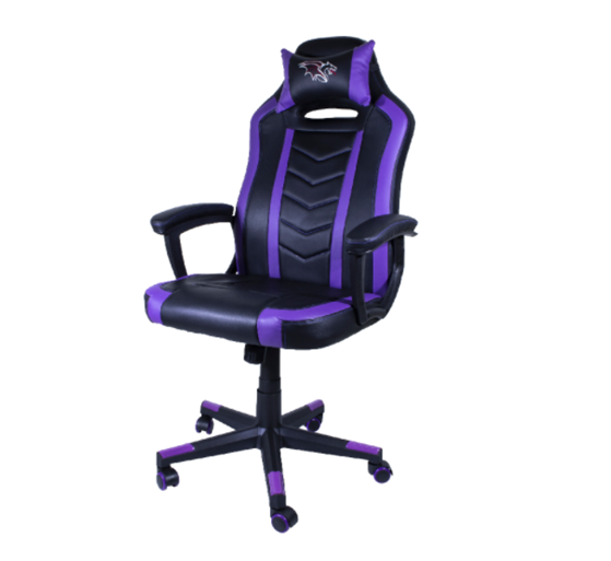 Silla Gamer Chaser, Reposa Brazos, Soporte Cervical y Lumbar, Color Morado, Max. 110 Kg, CHASER CH-FIREPURPLE