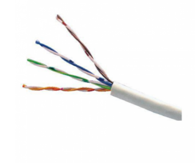 Bobina Cable UTP Cat 5E, 4 Pares, 305 Metros (1,000 ft), Color Blanco, Uso Interior, SAXXON OUTP5ECCA305BC