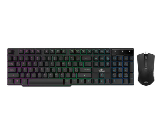 Teclado y Ratón (Mouse) Gamer YEYIAN Phoenix 2000, 105 Teclas / 4 Botones, Iluminación RGB, USB, QIAN YKP-20704