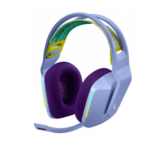 Audífonos con Micrófono Gamer Modelo G733, Inalámbrico (Adaptador USB), Iluminación RGB, Color Violeta, Sonido 7.1, LOGITECH 981-000889
