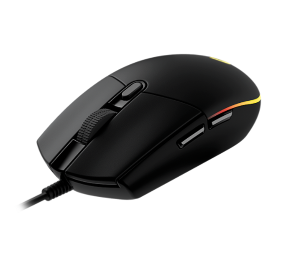 Ratón (Mouse) Gamer Óptico G203 LightSync, Alámbrico, USB, 200 - 8000 DPI, 6 Botones, Iluminación RGB, Color Negro, LOGITECH 910-005793