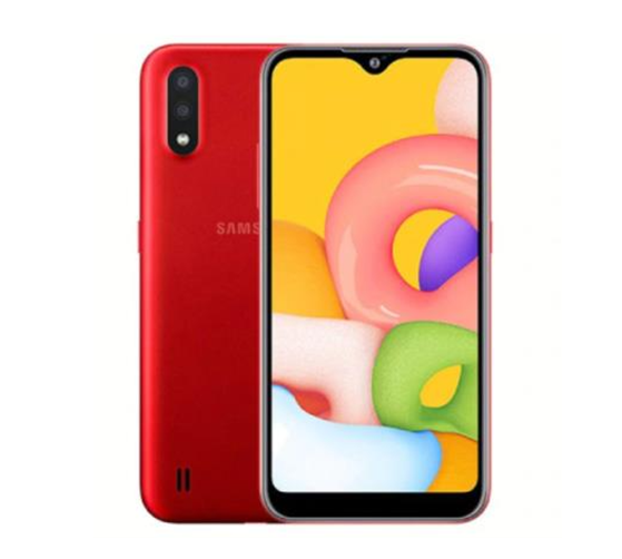 Smartphone Galaxy A01, CPU Octa Core, RAM 2GB, Almacenamiento 16GB, LED Multi Touch 5.6" HD+, BT 4.2, Wi-Fi, Cámara 13 MP, Android 9.0, SAMSUNG SM-A015MZRAIUS