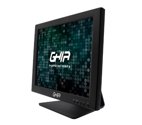 Monitor Touch LCD 15" P/Punto de Venta, Resolución 1024 x 768, 10 ms, 1x VGA, Color Negro, GHIA GMPOS115