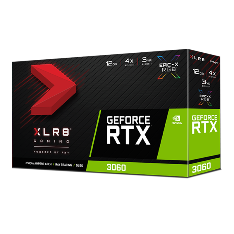 Tarjeta de Video NVIDIA GeForce RTX 3060, XLR8 Gaming, 12GB GDDR6, 1xHDMI, 3xDP, PCI Express 4.0, PNY VCG306012DFXPPB