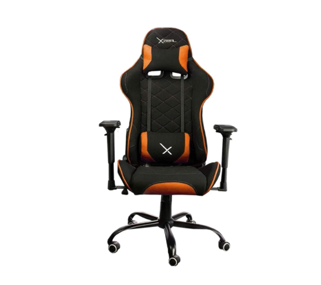 Silla Gamer Modelo ZX25, Reclinable, Soporte Cervical y Lumbar, Color Negro / Naranja, Max. 115 Kg, Base Metálica, XZEAL XZSXZ25O