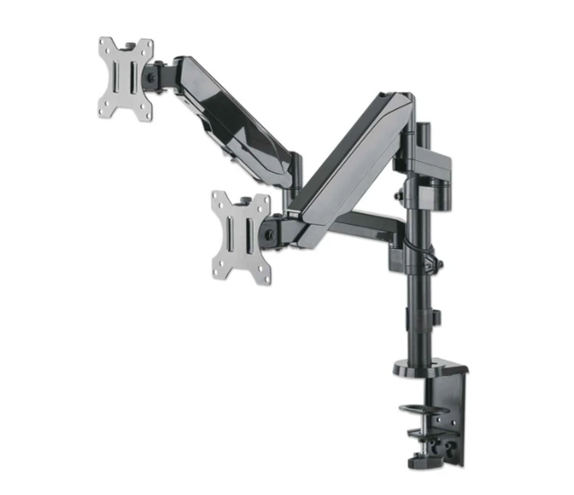 Soporte Universal de Escritorio para Dos Monitores de 17" a 32", con Pistón a Gas, MANHATTAN 461597