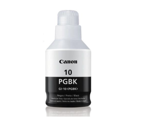 Botella de Tinta Original, Modelo GI-10 PGBK, Color Negro, 170ml, Rendimiento Aprox. 7,700 pags, CANON 3382C001AA