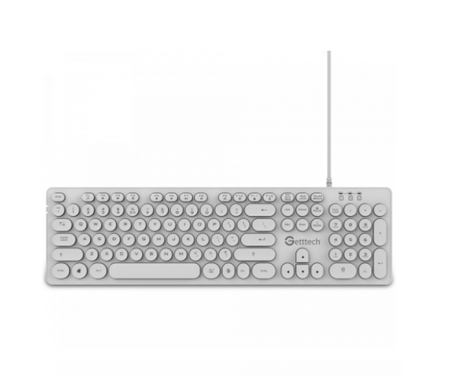 Teclado Getttech IGNITE BACKLIGHT, Retroiluminado, USB, Color Blanco, (Español), QIAN GTI-28201B