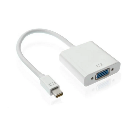 Adaptador de Video Mini DisplayPort - VGA (M-H), Color Blanco, GIGATECH ADP-250