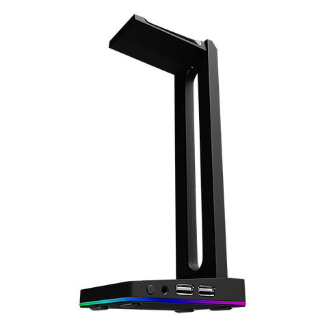 Base para Audífonos / Diadema Gamer, T11 Eleven, Color Negro, 2x USB / 1x 3.5mm, NACEB NA-0952
