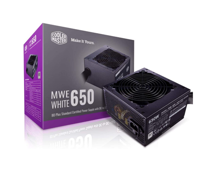 Fuente de Poder Certificada MWE 650 White V2, 650w, ATX, 20+4 Pines, SATA, COOLER MASTER MPE-6501-ACAAW-US