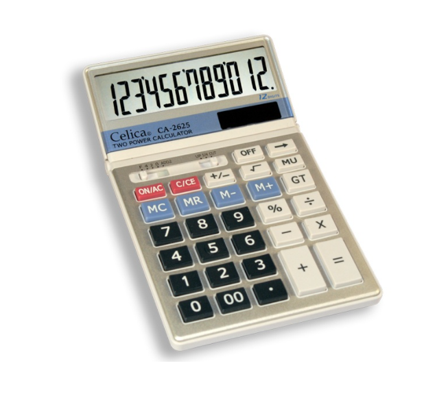 Calculadora Semi Escritorio, 12 Dígitos, Cubierta Metálica, CELICA CA-2625