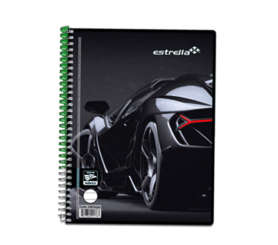 Cuaderno Forma Francesa, Raya, 100 Hojas, Espiral, ESTRELLA 178