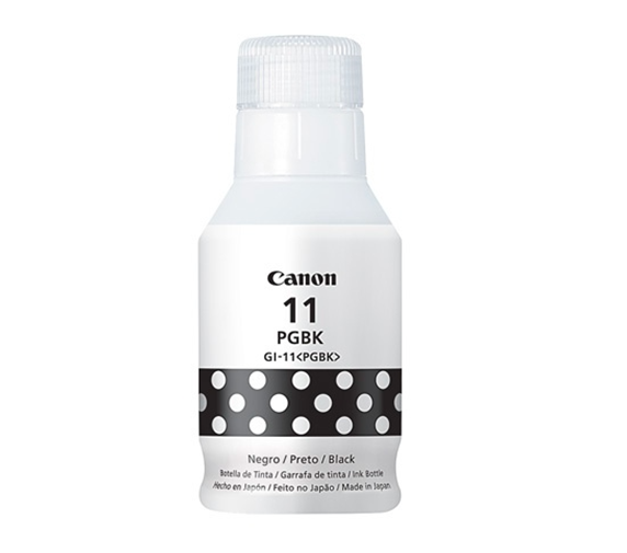 Botella de Tinta Original Pixma GI-11 PGBK, Color Negro, Rendimiento Aprox 7,600 pags, CANON 4525C001AA