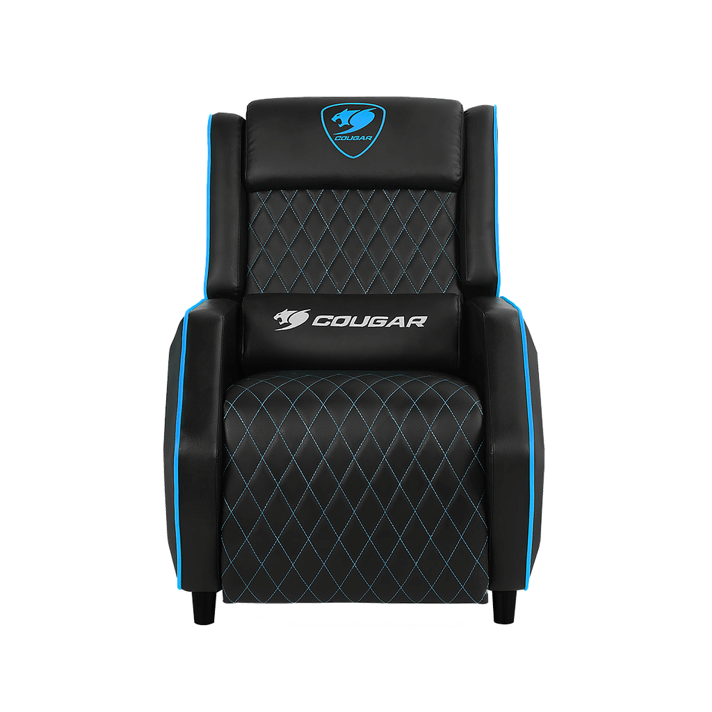 Sofa / Sillon Gamer Ranger PS, Reclinable (95 - 160°), Reposa Pies, Soporte Cervical y Lumbar, Color Negro / Azul, Max. 160 Kg, COUGAR 3MRANGPS.0001