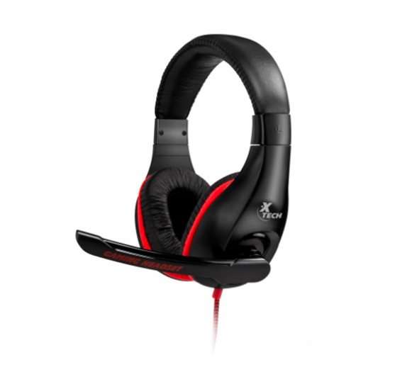 Audífonos con Micrófono, Gamer Ominous, Alámbrico 3.5mm, 2 Metros, Color Negro/Rojo, XTECH XTH-510