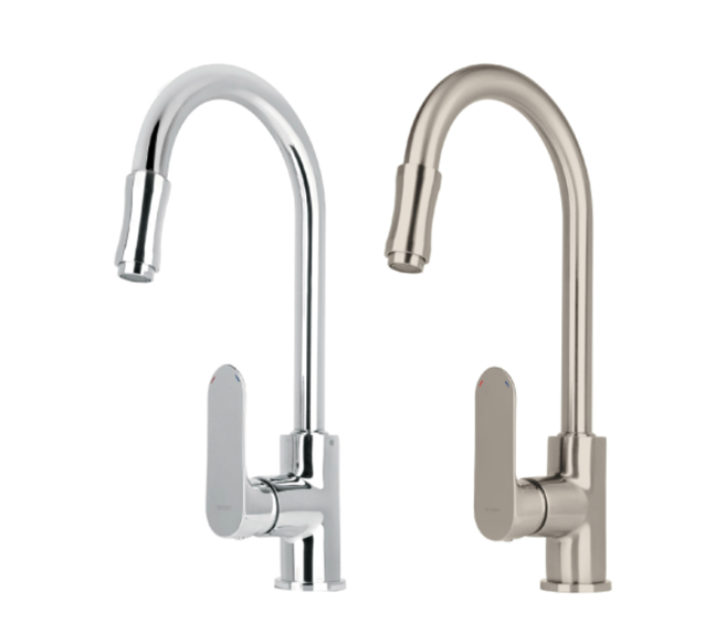 Mezcladora FOSET para Fregadero con Manguera Extraíble, Riviera, Acabado Cromado, TRUPER RIM-82