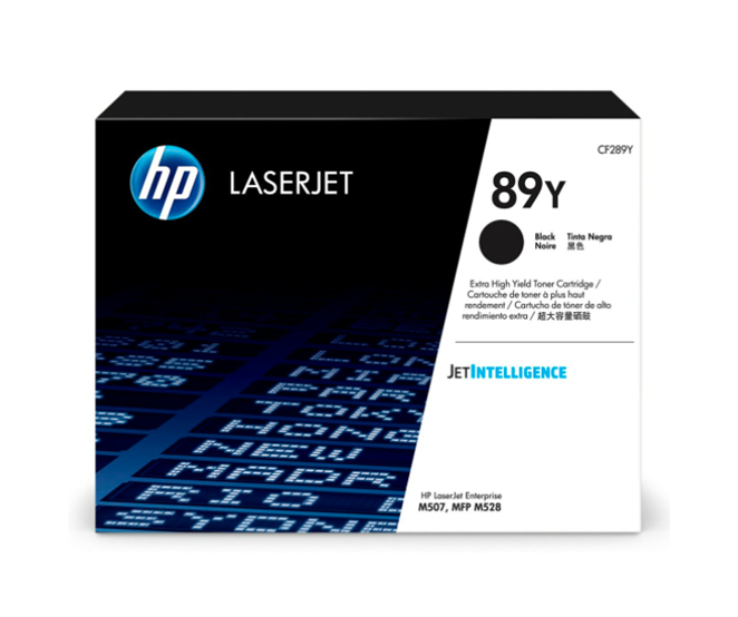 Cartucho de Tóner Original 89Y Extra Alto Rendimiento, Color Negro, Rendimiento Aprox. 20,000 Páginas, HP CF289Y