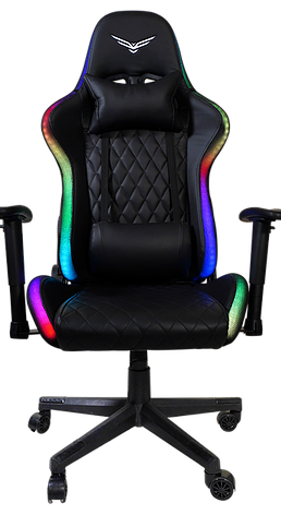 Silla Gamer Modelo Neon Demon, Iluminación RGB, Reclinable, C/ Soporte Cervical y Lumbar, Color Negro, Max. 150 Kg, NACEB NA-09S2