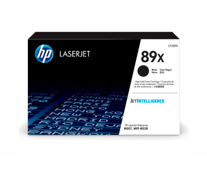 Cartucho de Tóner Original Laserjet 89X, Color Negro, Alto Rendimiento, Aprox. 10,000 pags, HP CF289X
