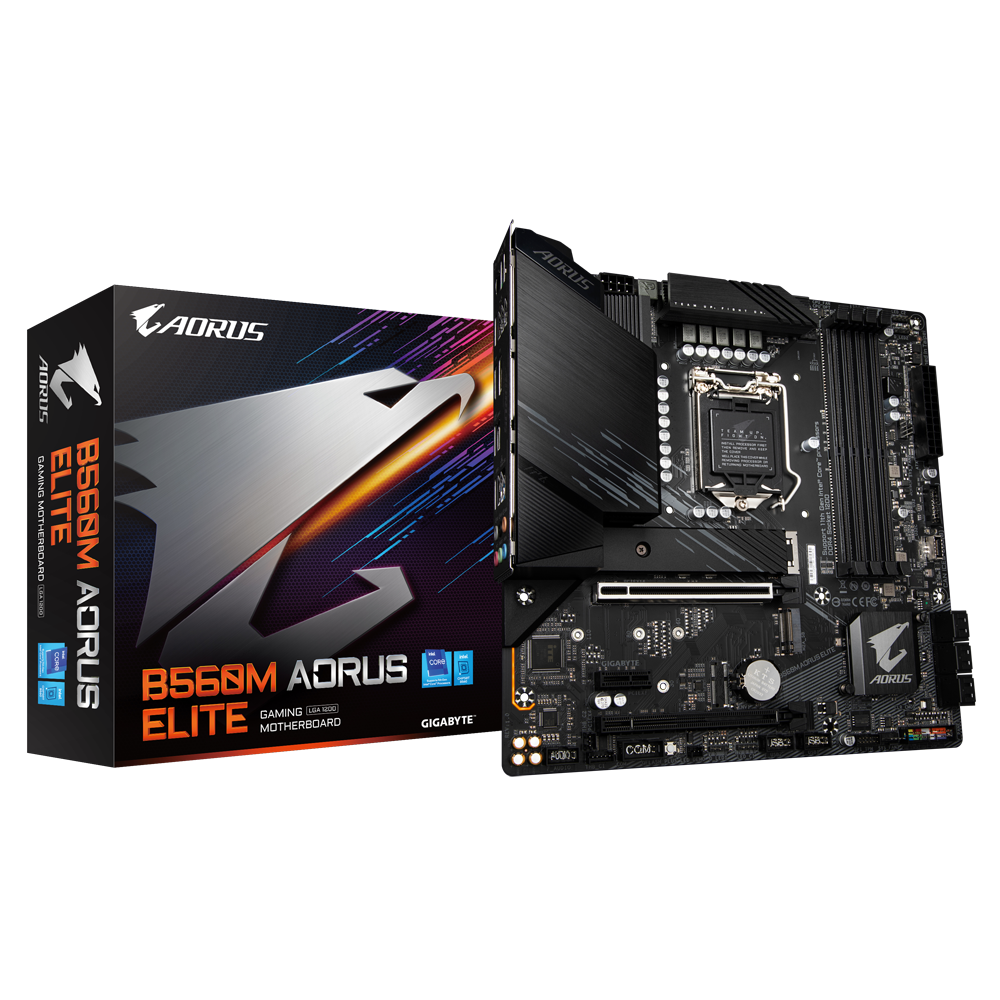 Tarjeta Madre (Mobo) B560  AORUS ELITE, ChipSet AMD B450, LGA 1200 (11va y 10ma Generación), 4xDDR4, Audio HD, Red, USB 3.0, SATA 3.0, ATX, GIGABYTE B560M AORUS ELITE