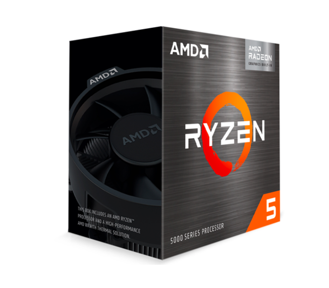Procesador (CPU) Ryzen 5 5600G de Quinta Generación, 3.9 GHz (hasta 4.4 GHz), Socket AM4, Caché 16MB, Six-Core, 65W, AMD 100-100000252BOX