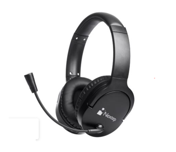 Audífonos C/ Micrófono, Conexión Inalámbrica (Bluetooth), Color Negro, Recargables, NEXTEP NE-424